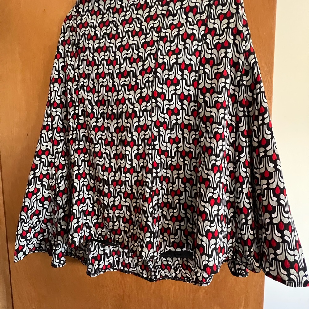 Pre-loved Dressbarn geometric Women's Patterned Skirt, Red Black Gray White